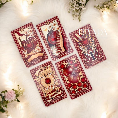 Discover the Apple Tarot DELUXE deck featuring 78 cards in a cute magical red theme. Dive into intuitive readings with designs inspired by the apple’s wisdom vitality and timeless symbolism.