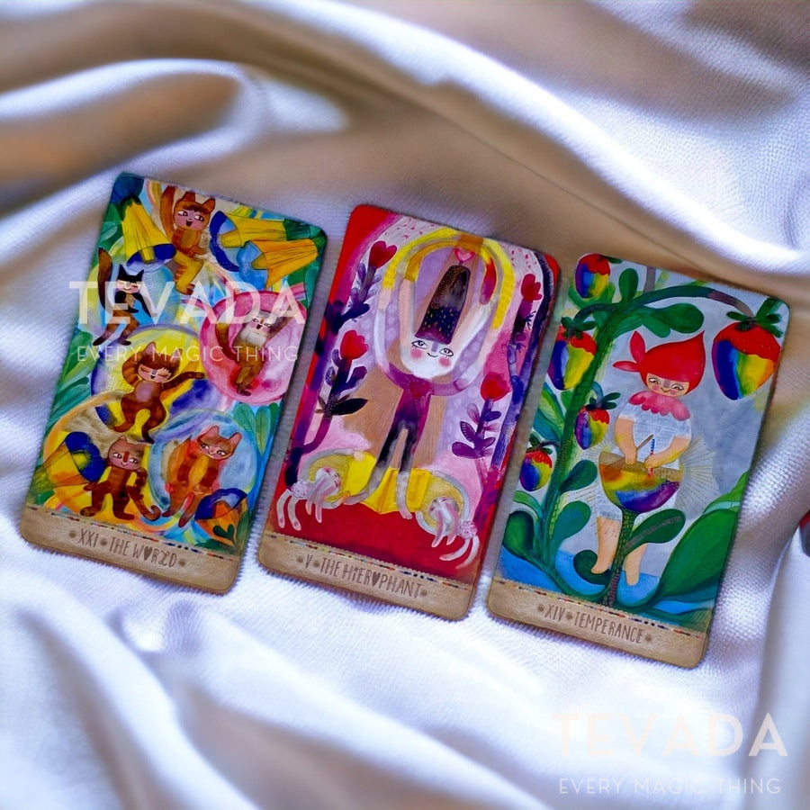 Unlock the magic of intuition with the Playful Heart Tarot! Dive into a world of adorable creatures and vibrant colors. Ideal for Cartoon Tarot Deck enthusiasts.