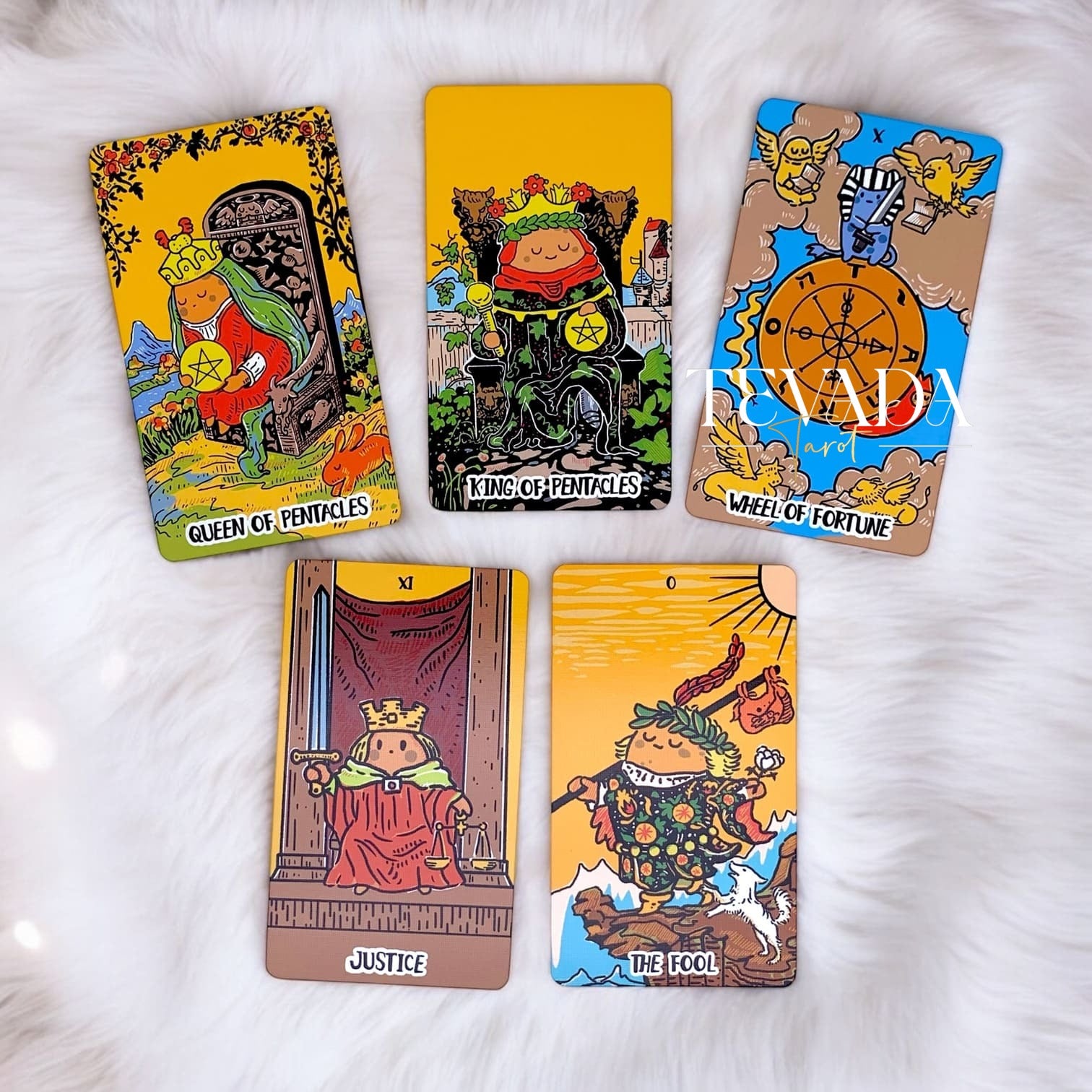 Discover the Potato Waite Tarot DELUXE, a whimsical 78-card deck featuring happy potatoes. Perfect for tarot beginners and pros seeking playful guidance and magical insights.