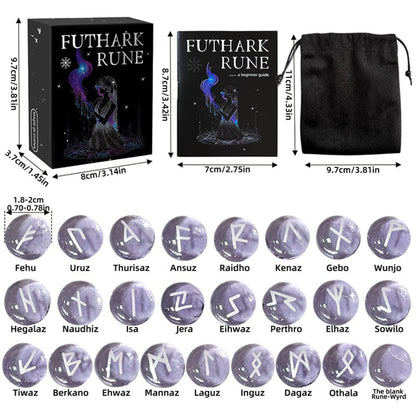 Purple Glass Runestone Set in translucent amethyst-colored glaze for divination, meditation, and minimalist altar decor.