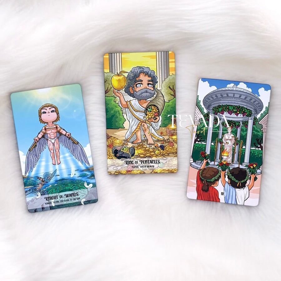 Pythia Tarot II is a 78-card deck inspired by Greek mythology, offering intuitive guidance and insight from the Great Oracle of Greeks. Perfect for divination and personal growth.