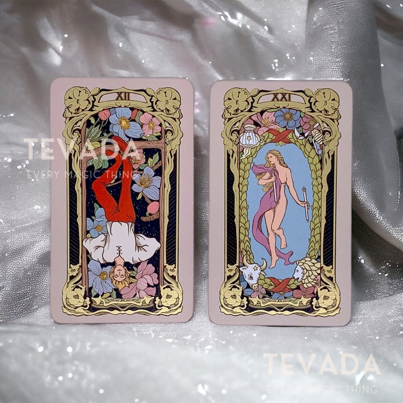 Step into a world of swirling tendrils and ethereal beauty with the Retro Impression Tarot II. This 78-card Art Nouveau masterpiece breathes life into the Rider-Waite-Smith system. Unlock guidance and personal growth through its captivating imagery.