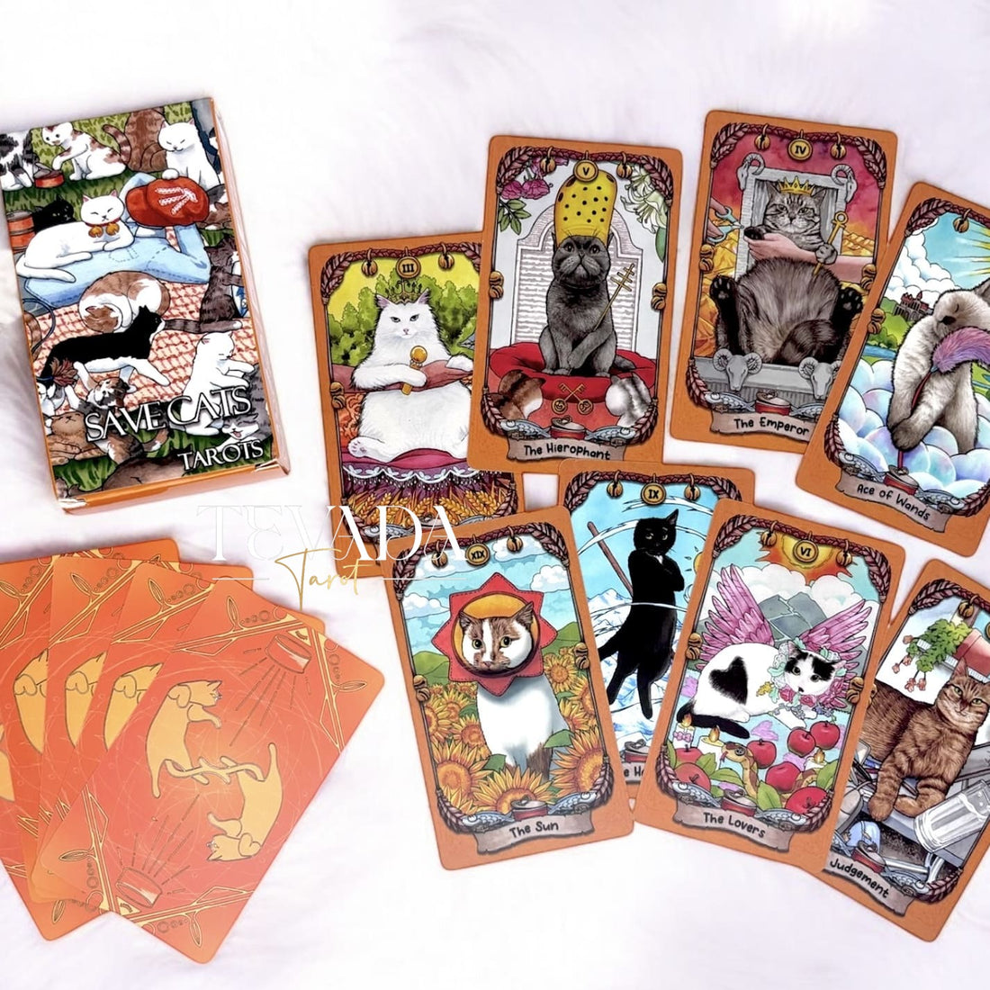 Unleash the purrsonal magic! Save Cats Tarot PVC features rescued cats on each card. Durable, unique &amp; supports cat rescue. Perfect for cat lovers &amp; tarot enthusiasts.