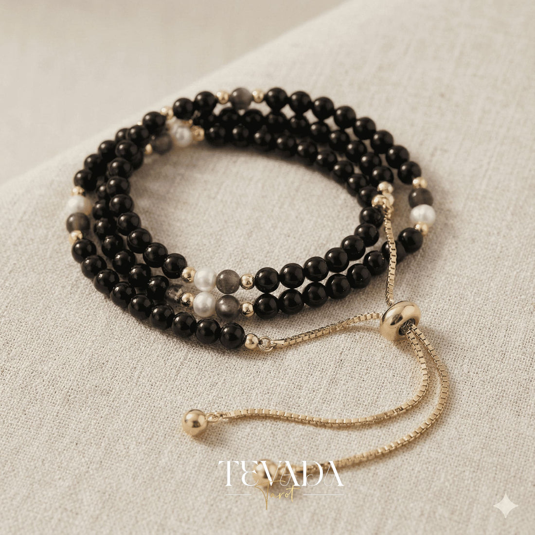 Handmade healing crystal bracelet in 3 designs for protection, intuition, and emotional balance. Crafted with obsidian, moonstone, and shell stone for spiritual rituals or daily wear.