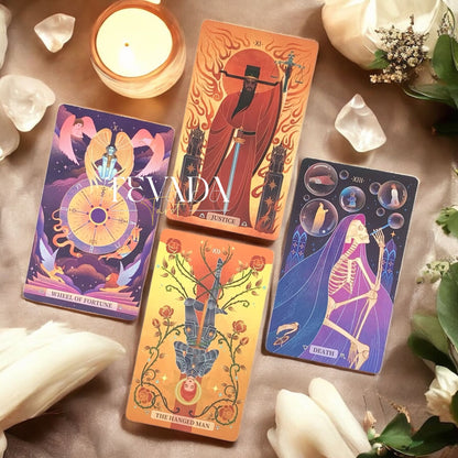 Discover the Shining Stars Tarot DELUXE Edition—78 starry-inspired cards linking history, intuition, and guidance to reveal wisdom, clarity, and personal growth through magical divination.