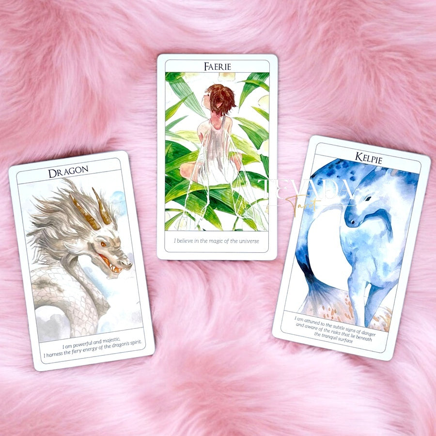 Discover the Soul Creatures Oracle, a 48-card deck illustrated in watercolor style, featuring mythical creatures. Perfect for intuitive guidance, personal growth, and magical reflections.