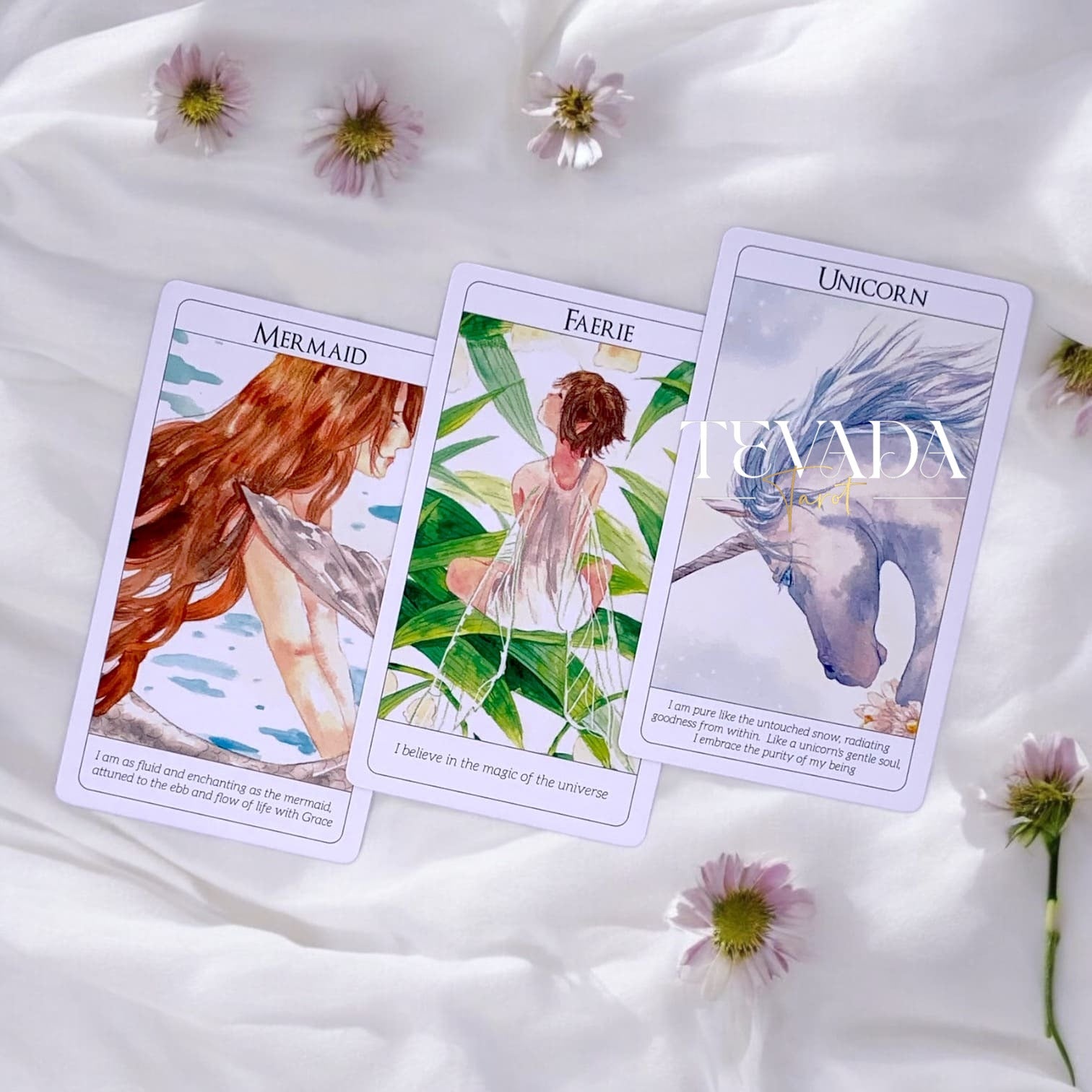 Discover the Soul Creatures Oracle, a 48-card deck illustrated in watercolor style, featuring mythical creatures. Perfect for intuitive guidance, personal growth, and magical reflections.