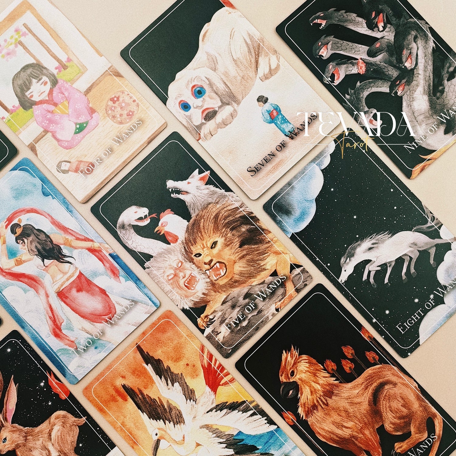 Unleash your intuition with the Soul Creatures Tarot. This stunning 78-card deck features hand-painted watercolor art inspired by global myths, guiding your spiritual journey and self-discovery.