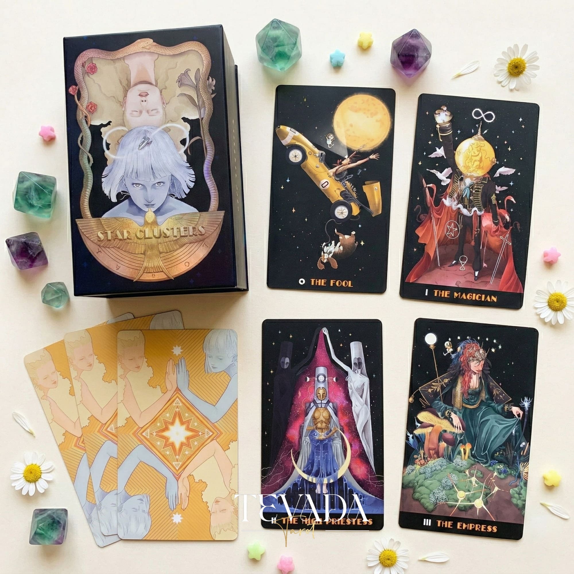 Star Clusters Tarot MILKY WAY Edition baraja de tarot indie celestial para lecturas intuitivas y autorreflexión cósmica