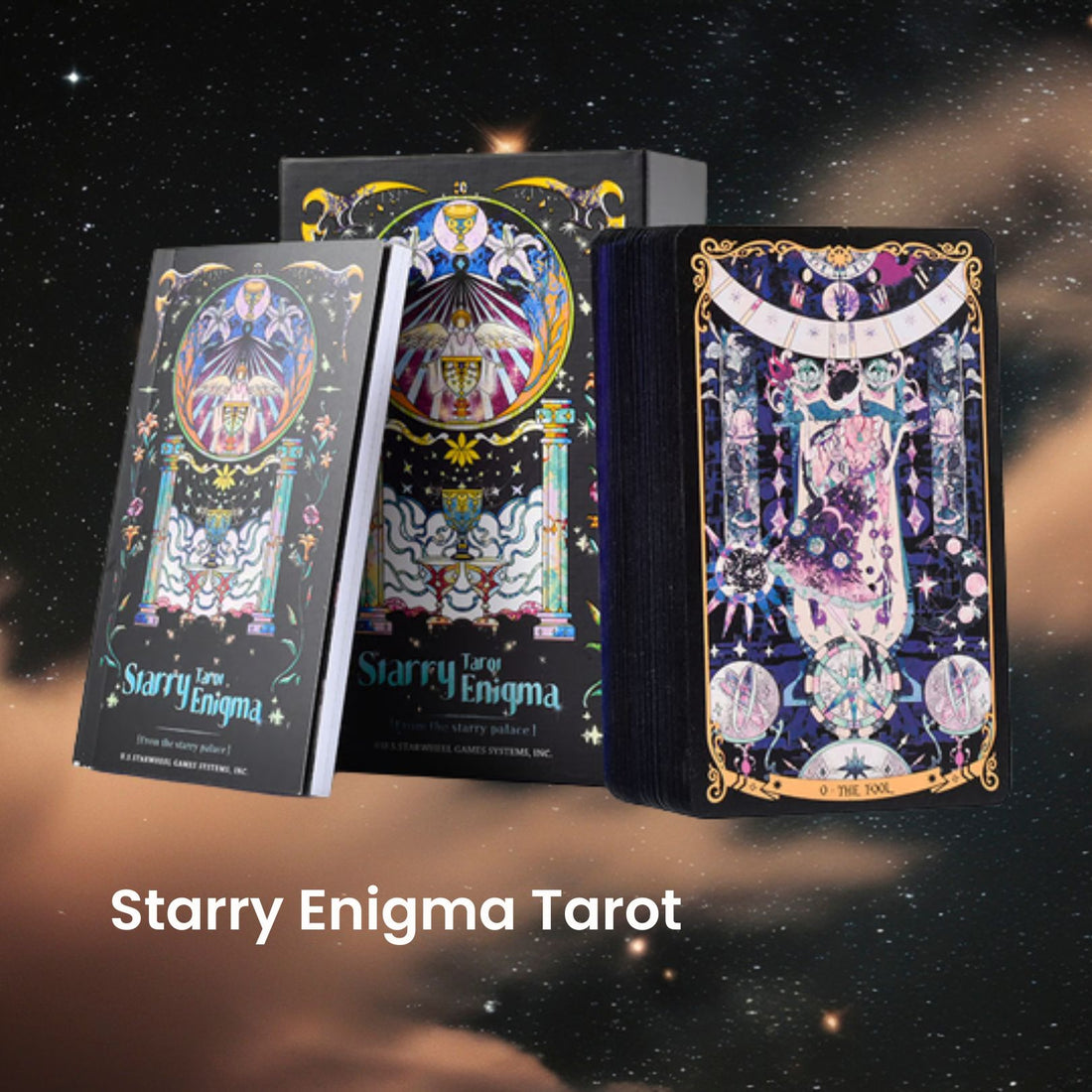 Unlock intuitive guidance with the Starry Enigma Tarot—78 magical cards blending storytelling and tarot wisdom to support clarity, growth, and meaningful divination.