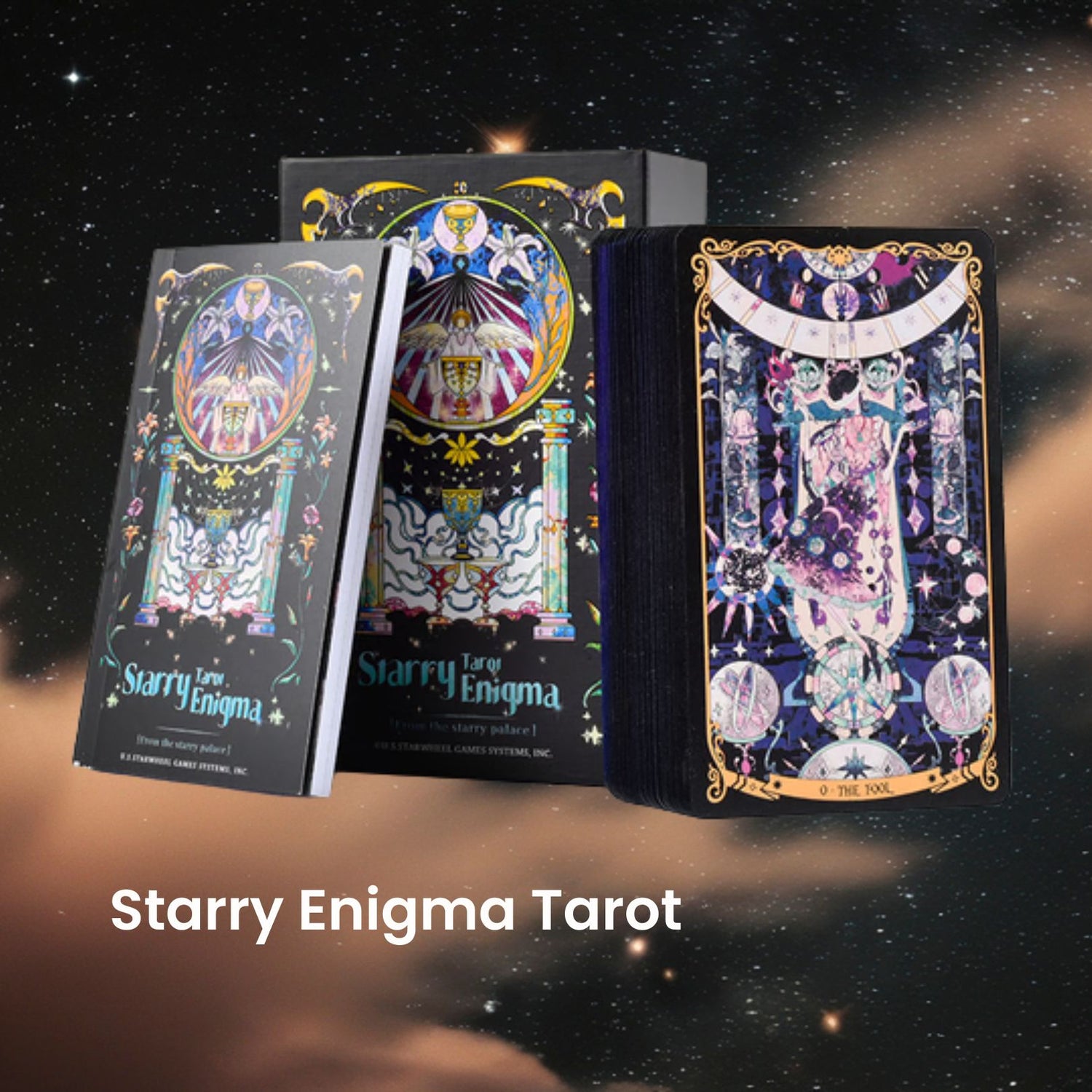 Unlock intuitive guidance with the Starry Enigma Tarot—78 magical cards blending storytelling and tarot wisdom to support clarity, growth, and meaningful divination.