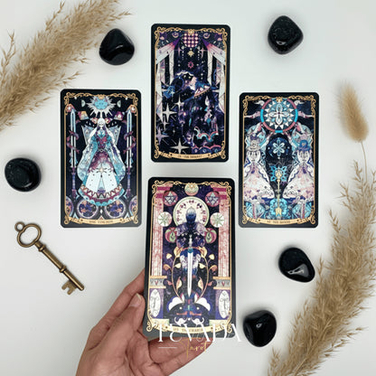 Unlock intuitive guidance with the Starry Enigma Tarot—78 magical cards blending storytelling and tarot wisdom to support clarity, growth, and meaningful divination.