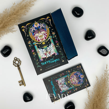 Unlock intuitive guidance with the Starry Enigma Tarot—78 magical cards blending storytelling and tarot wisdom to support clarity, growth, and meaningful divination.