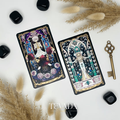 Unlock intuitive guidance with the Starry Enigma Tarot—78 magical cards blending storytelling and tarot wisdom to support clarity, growth, and meaningful divination.