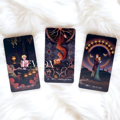 Discover the Stars Lighting Up the Night Tarot II. This 78-card deck blends celestial elegance, red and gold hues, and Rider-Waite tradition for intuitive readings and timeless divination.