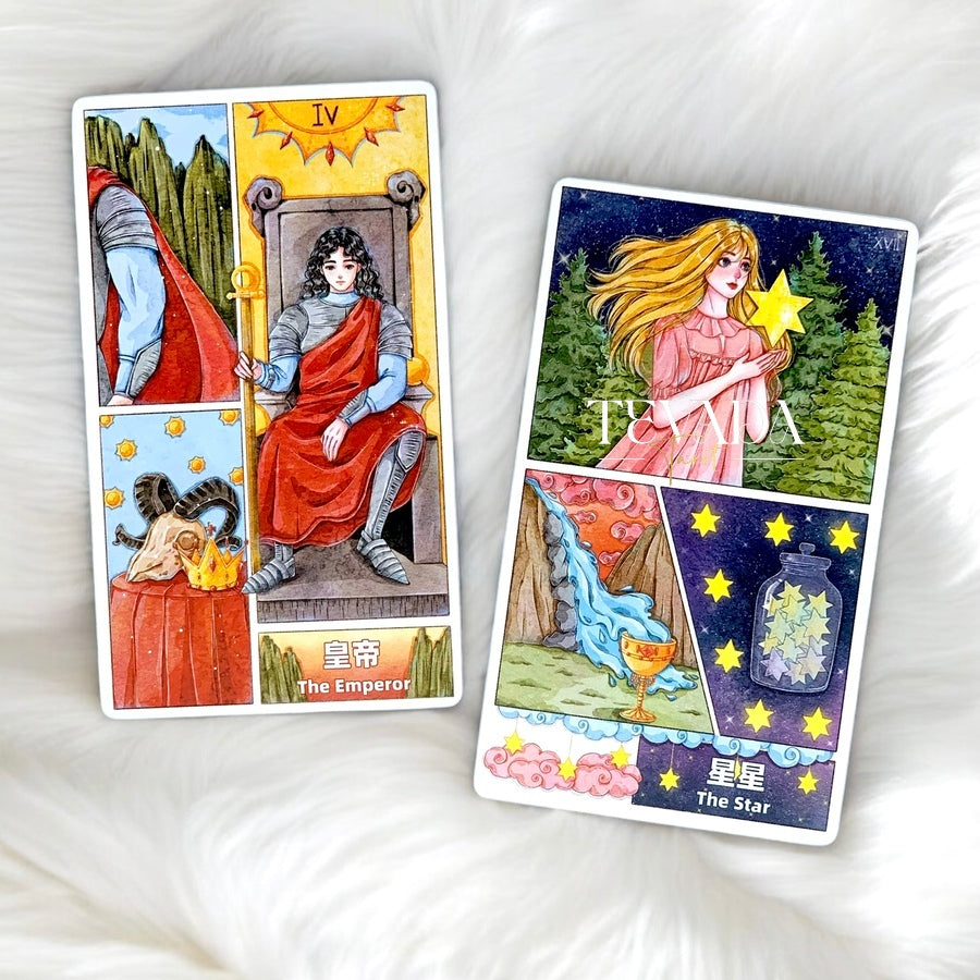 Explore your intuition with the Storyboard Tarot, where each card unfolds like a cinematic scene, offering deep insight and clarity through visually stunning, storyboard-inspired art.