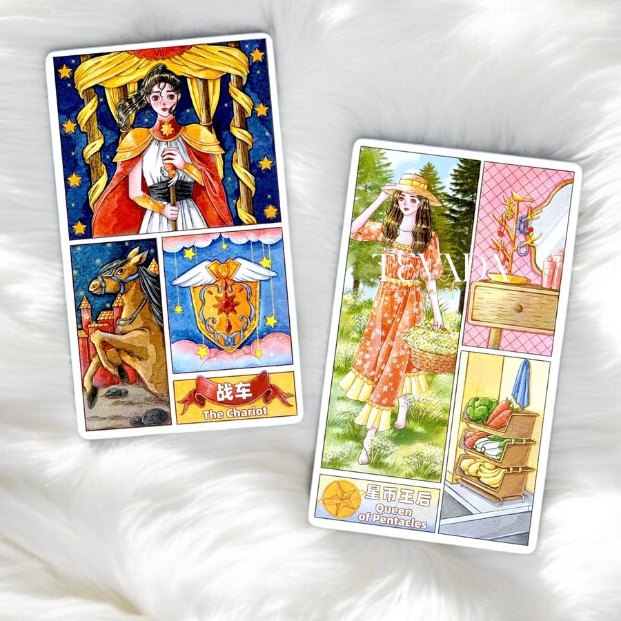 Explore your intuition with the Storyboard Tarot, where each card unfolds like a cinematic scene, offering deep insight and clarity through visually stunning, storyboard-inspired art.