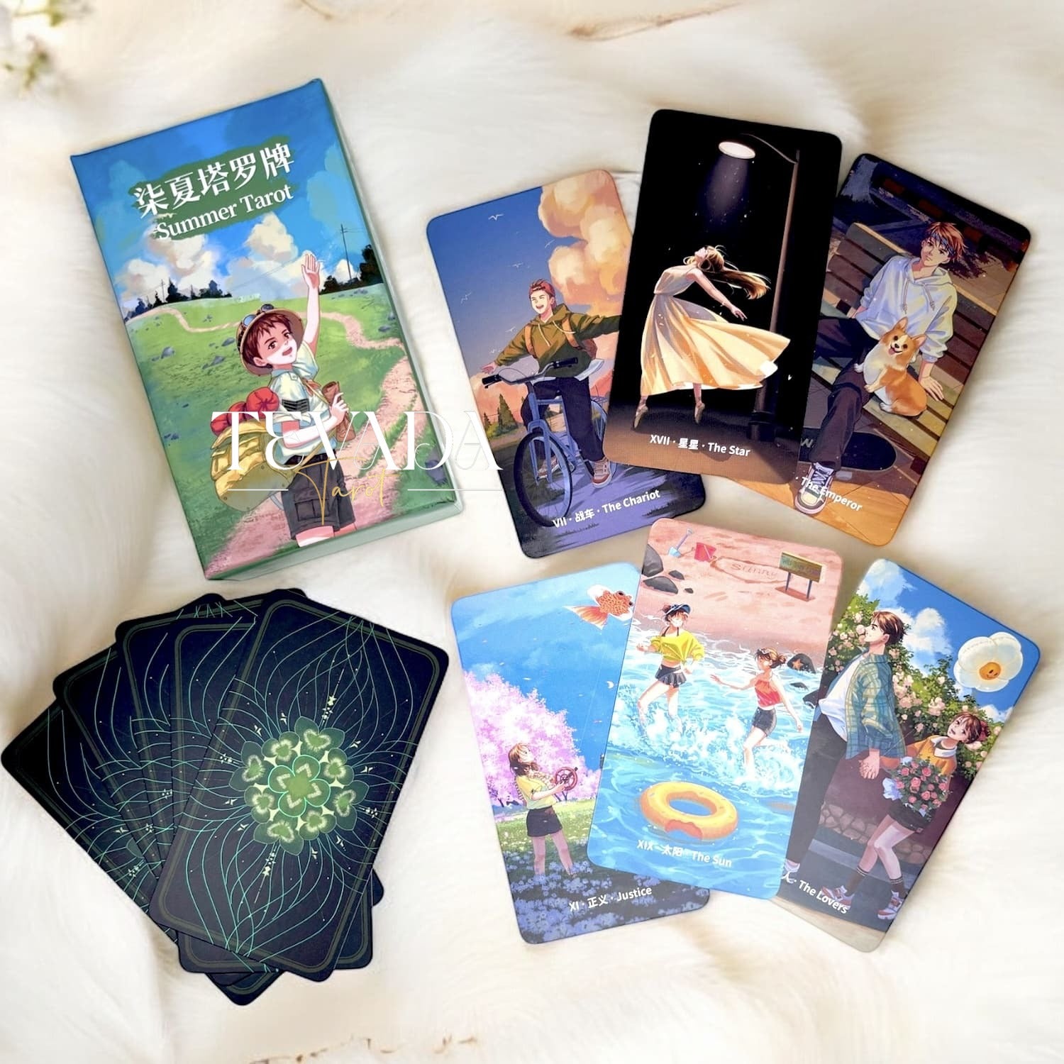 Summer Tarot Deck: Embrace your journey with this vibrant 78-card deck inspired by summer. Unlock intuitive insights and guidance to illuminate your path with bold and positive energy.