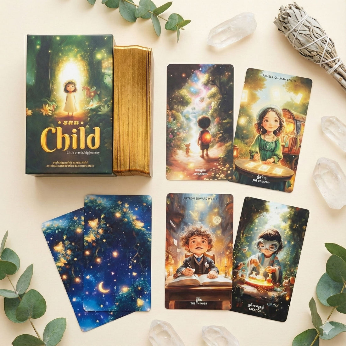 Discover the Sun Child Oracle Deck—78 intuitive cards for personal growth, clarity, and inspiration. Step into a magical journey filled with light, hope, and transformative guidance.