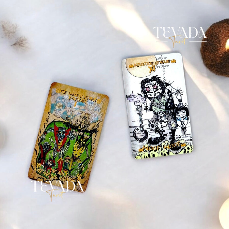 Unleash your intuition with the Super Heroes Tarot PARODY deck. Featuring quirky, superhero-inspired art and a playful twist on classic tarot, this deck brings fun and insight to your readings.