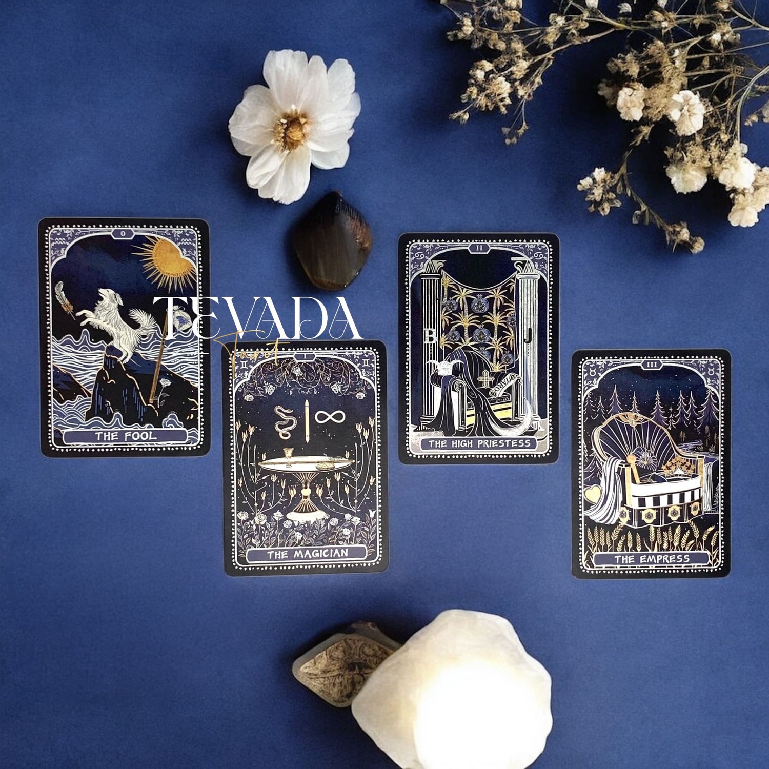 Discover Symbolica Tarot, a 78-card deck of timeless symbols with gold and silver accents. Unlock intuitive readings, clarity, and spiritual growth in every shuffle.
