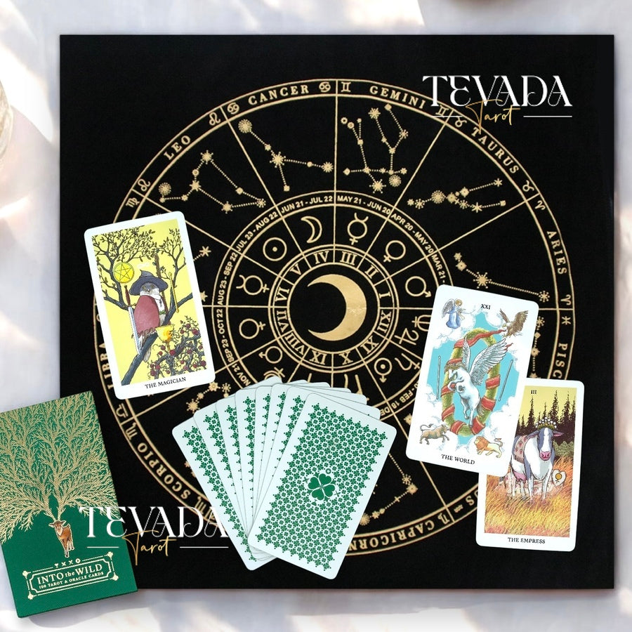 Add a touch of mystical beauty to your tarot readings with our Tarot Table Cloth - Zodiac Moon Tarot Reading Cloth