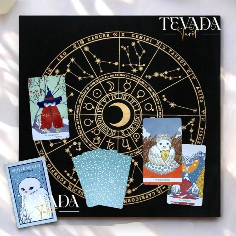 Add a touch of mystical beauty to your tarot readings with our Tarot Table Cloth - Zodiac Moon Tarot Reading Cloth