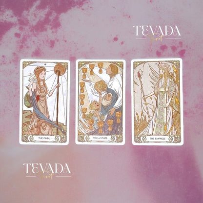Discover the Moravia Tarot STANDARD deck! 78 beautifully illustrated cards with Art Nouveau elegance, perfect for intuitive readings and personal growth. Unveil wisdom and insight with every draw.