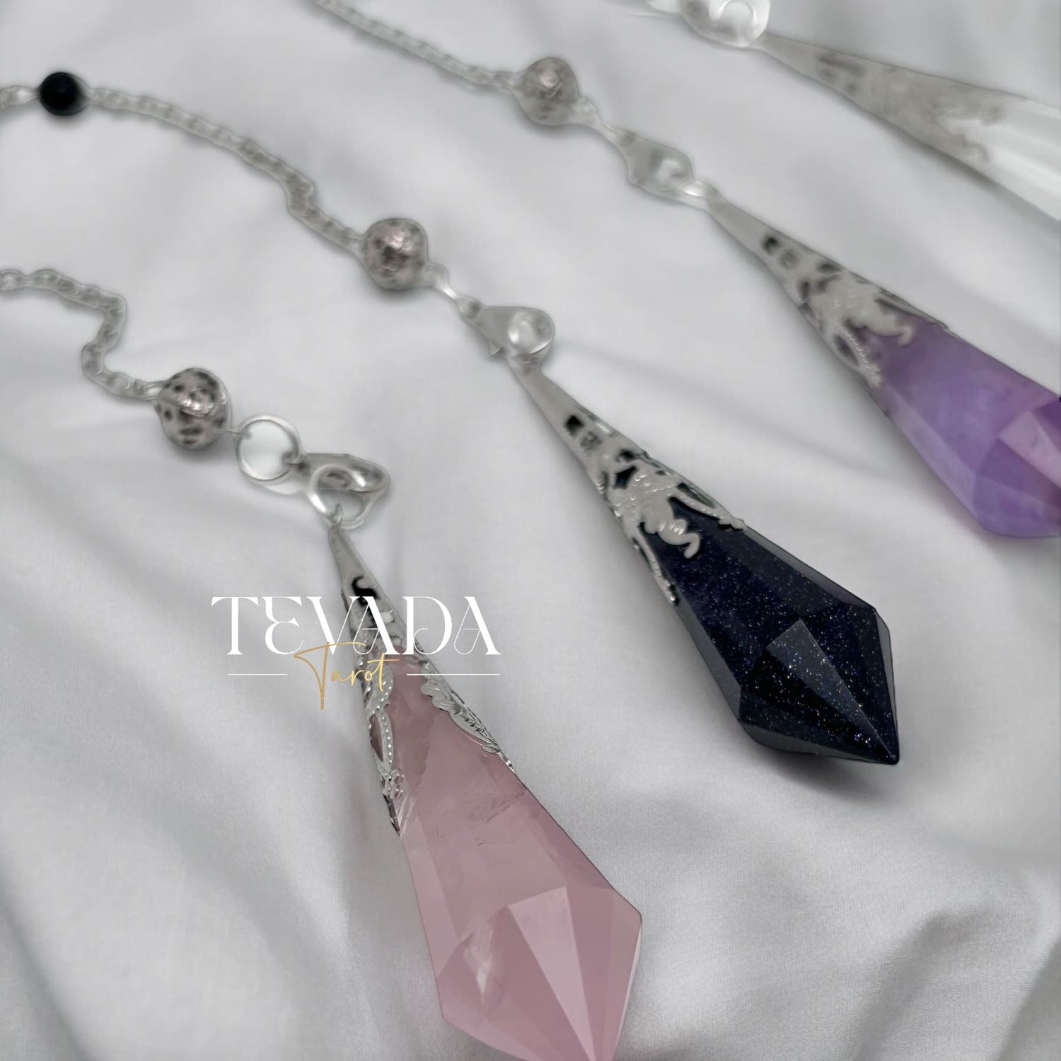 Enhance your spiritual journey with the Mystic Rose Quartz Pendulum. Perfect for meditation, energy healing, and promoting unconditional love and emotional healing. A beautifully crafted divination tool.