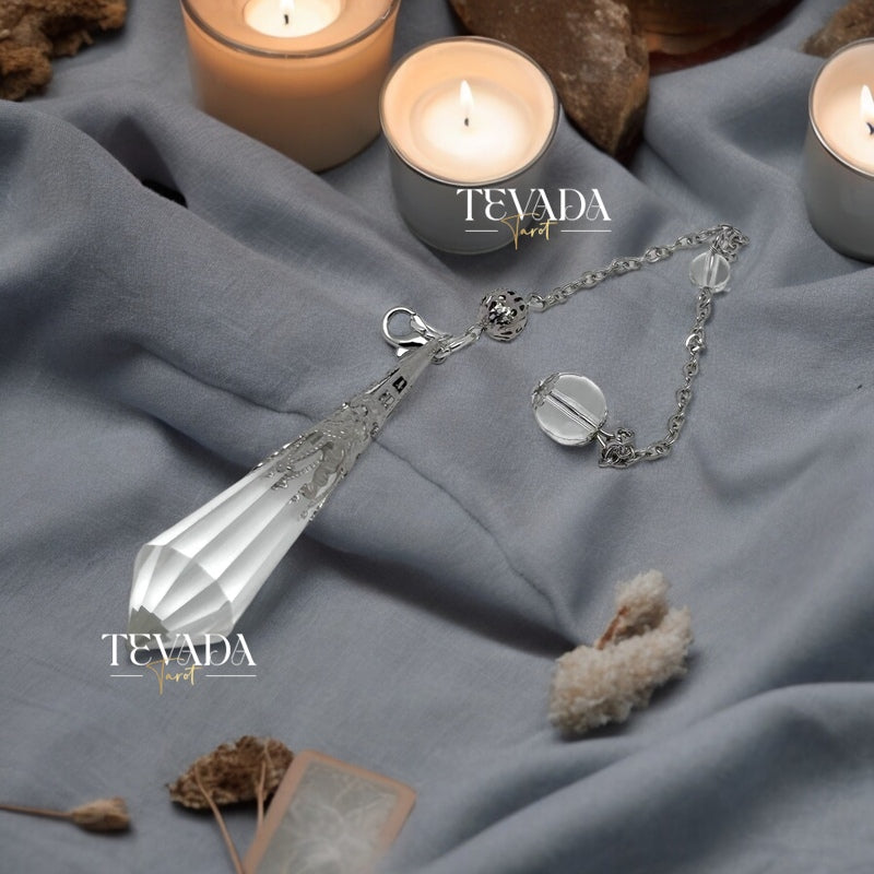 Enhance your intuition and clarity with the Mystic Clear Quartz Pendulum. Perfect for meditation, energy healing, and chakra balancing. A beautifully crafted tool for both beginners and seasoned practitioners.