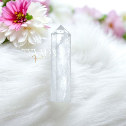 Amplify intuition &amp; energy with this 8-9cm Mystic Clear Quartz Tower. Ideal for meditation, rituals, tarot readings, and chakra balancing. Ethically sourced—perfect for Wiccan supplies &amp; Pagan rituals. Elevate your spiritual toolkit!