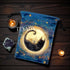 Silk velvet tarot bag featuring a mystical black cat design. Ideal for storing tarot cards, crystals, or pendulums. Soft, durable, perfect for rituals and spiritual protection.