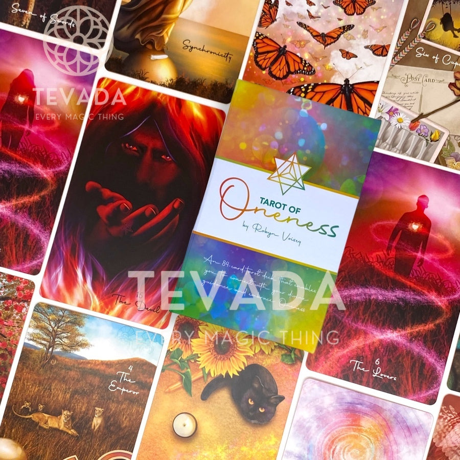 Elevate your spiritual journey with Tarot of Oneness. Rooted in Rider-Waite-Smith tradition, this 78-card artistic tarot deck offers a unique, inclusive approach to introspection and universal connection. Discover now!