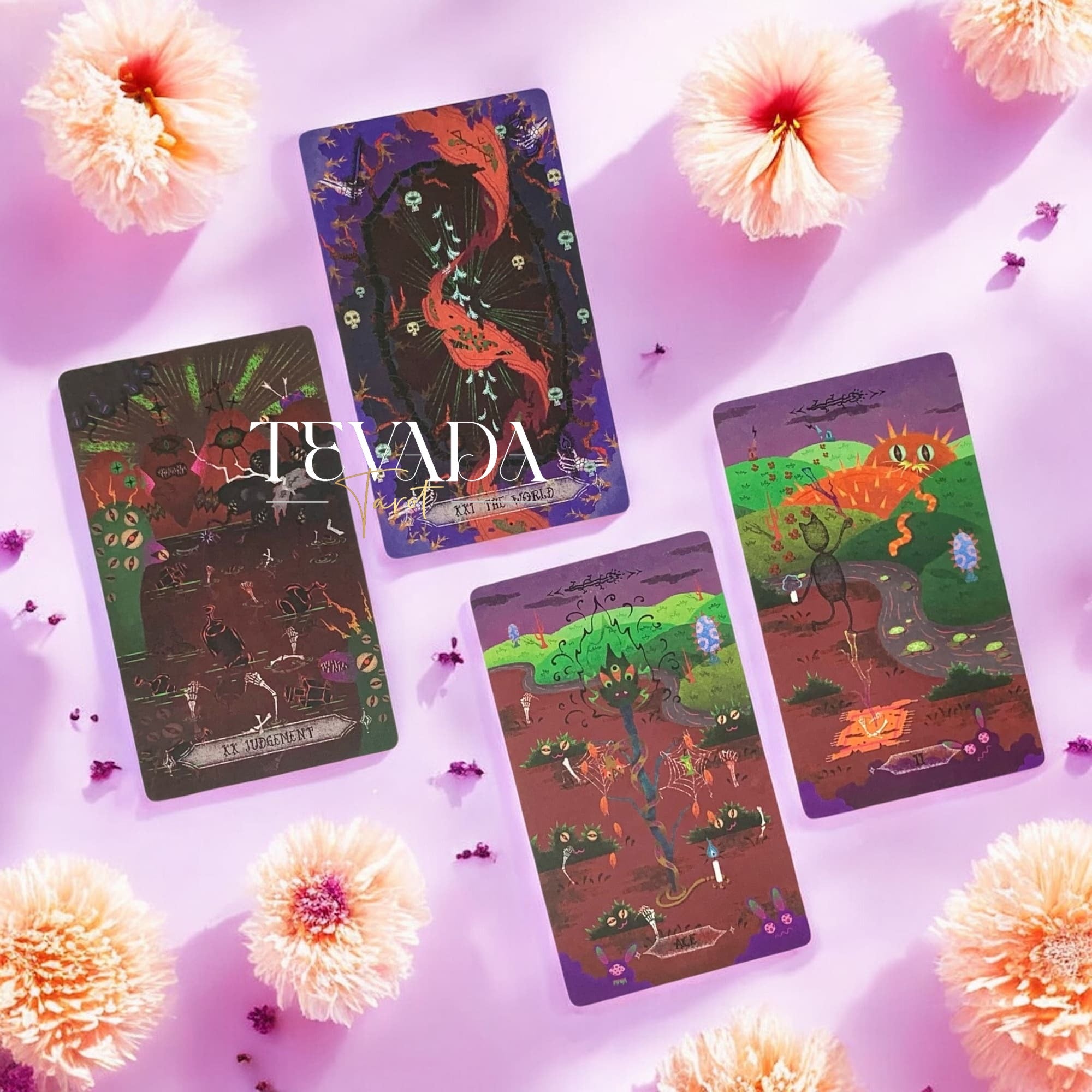 Step into The Bizarre Tarot BLACK Edition—78 cards of magical monsters and wizards guiding your intuition, offering divination, clarity, and mystical insight in a world both playful and mysterious.