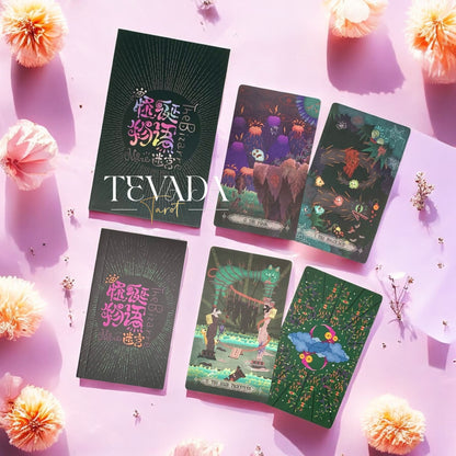 Step into The Bizarre Tarot BLACK Edition—78 cards of magical monsters and wizards guiding your intuition, offering divination, clarity, and mystical insight in a world both playful and mysterious.