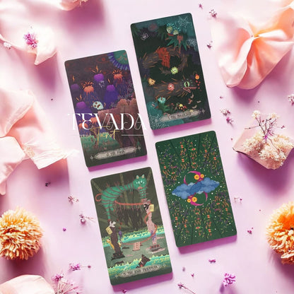 Step into The Bizarre Tarot BLACK Edition—78 cards of magical monsters and wizards guiding your intuition, offering divination, clarity, and mystical insight in a world both playful and mysterious.