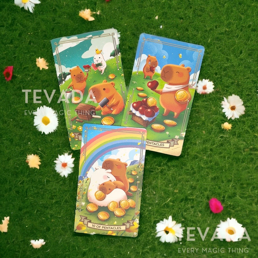 Unearth your inner wisdom with The Cute Animals Combo Tarot deck! Intuitive, magical, and adorable, this 78-card set led by a celestial goose and whimsical capybaras is perfect for tarot enthusiasts and beginners alike. Tap into your intuition today!
