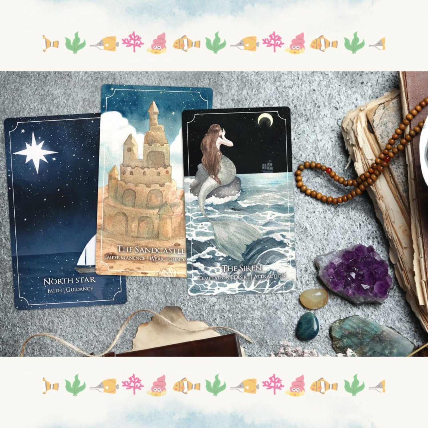 Unlock inner peace with the Dreaming Waves Oracle. This 60-card deck blends feathers and ocean waves, offering dreamy watercolor art and soothing guidance for clarity, transformation, and joy.