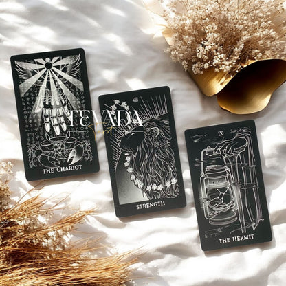 Discover The Hand Tarot Deck, a monochrome 78-card divination tool designed for intuitive readings, symbolic depth, and clear spiritual insight.