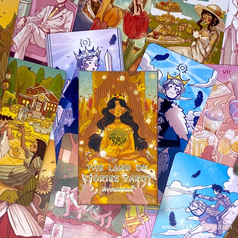 Embark on an enchanting journey with The Land of Stories Tarot deck, featuring 78 beautifully illustrated cards inspired by fairytales, fables, folklore, and mythology. Discover intuitive guidance and profound insights as you delve into the captivating realms of this whimsical and magical tarot deck