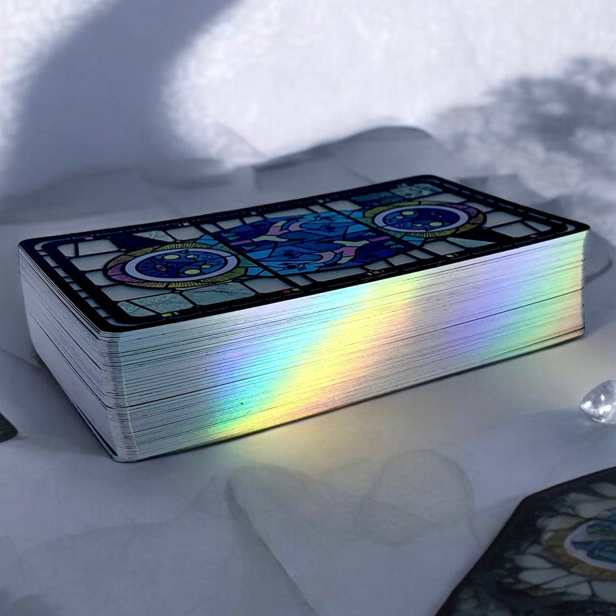 Discover The Lucid Tarot, a magical translucent PVC deck blending traditional tarot with Secret Histories lore. Unlock intuitive insights and personal growth with each unique card.