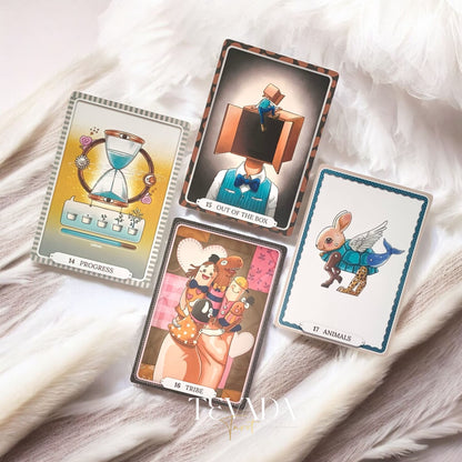 Theater of Life Oracle—66 beautifully hand‑drawn cards offering emotional insight, intuitive guidance &amp; self‑reflection. Ideal for journaling, rituals, personal growth.