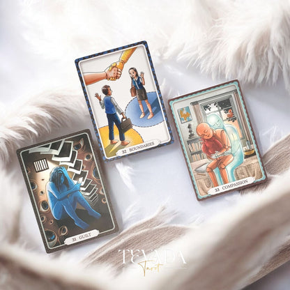 Theater of Life Oracle—66 beautifully hand‑drawn cards offering emotional insight, intuitive guidance &amp; self‑reflection. Ideal for journaling, rituals, personal growth.