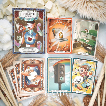 Theater of Life Oracle—66 beautifully hand‑drawn cards offering emotional insight, intuitive guidance &amp; self‑reflection. Ideal for journaling, rituals, personal growth.
