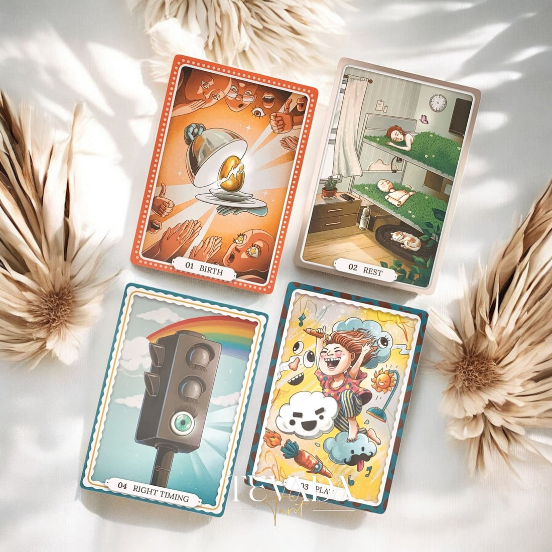 Theater of Life Oracle—66 beautifully hand‑drawn cards offering emotional insight, intuitive guidance &amp; self‑reflection. Ideal for journaling, rituals, personal growth.