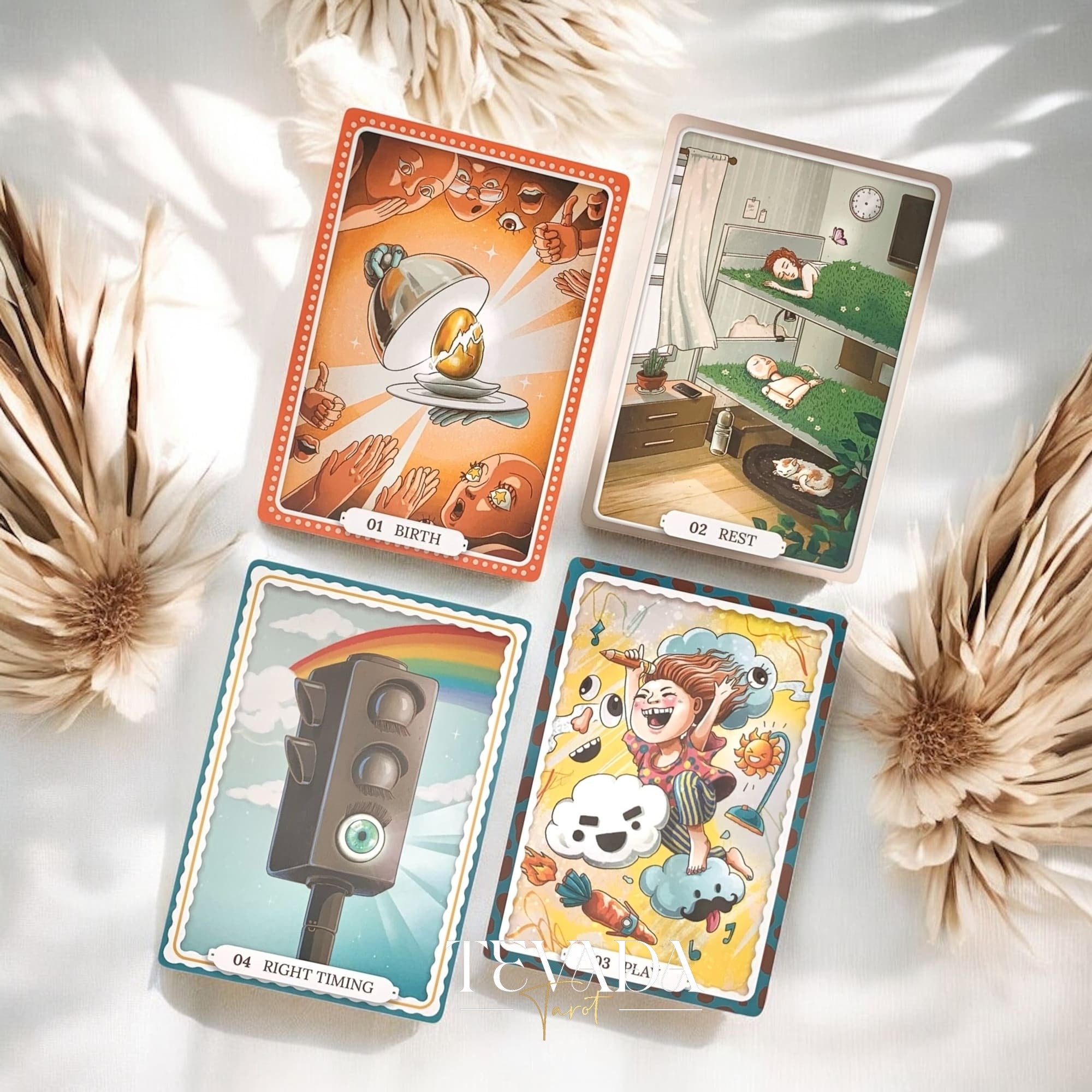 Theater of Life Oracle—66 beautifully hand‑drawn cards offering emotional insight, intuitive guidance &amp; self‑reflection. Ideal for journaling, rituals, personal growth.