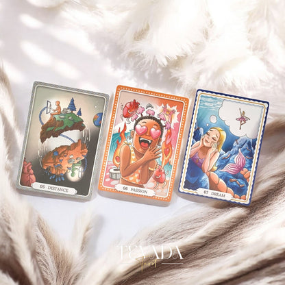 Theater of Life Oracle—66 beautifully hand‑drawn cards offering emotional insight, intuitive guidance &amp; self‑reflection. Ideal for journaling, rituals, personal growth.