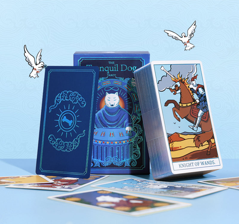 Discover The Tranquil Dog Tarot, featuring 78 calming cards that blend intuitive guidance with gentle dog imagery. Experience inner peace and clarity with every reading.