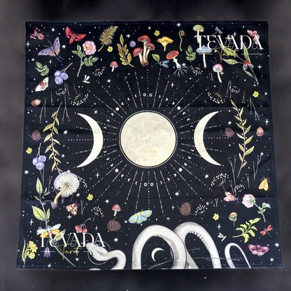 Elevate your spiritual practice with the Triple Moon Tarot Bag &amp; Altar Cloth. Crafted from Black Dutch Velvet, it enhances tarot readings, meditation, and energy work. Perfect for Wiccan and Pagan rituals.