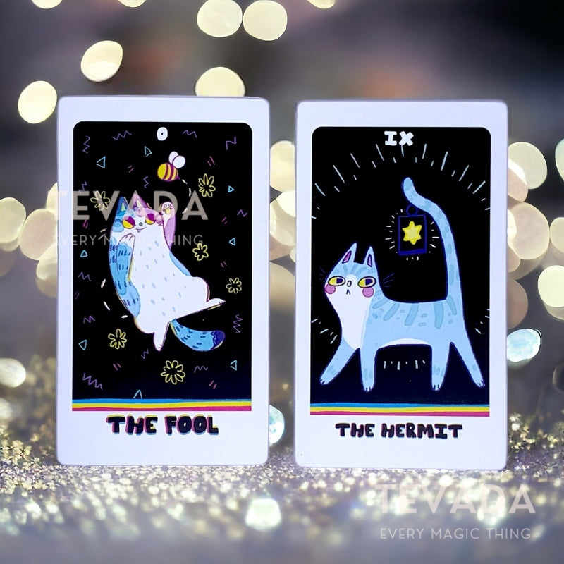 Discover whimsical divination with the Weird Cat Tarot. Vibrant, playful, and intuitive, this cat-themed deck guides your journey of self-discovery. Purr-fect for beginners and seasoned tarot enthusiasts alike!